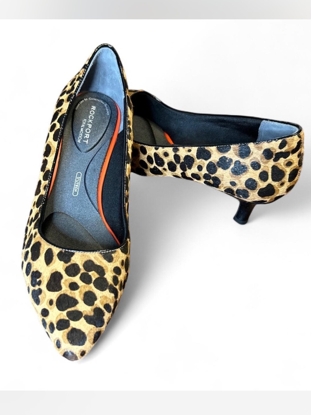 Rockport Leopard Print Pointed-Toe Kitten Heel Pumps - Leopard